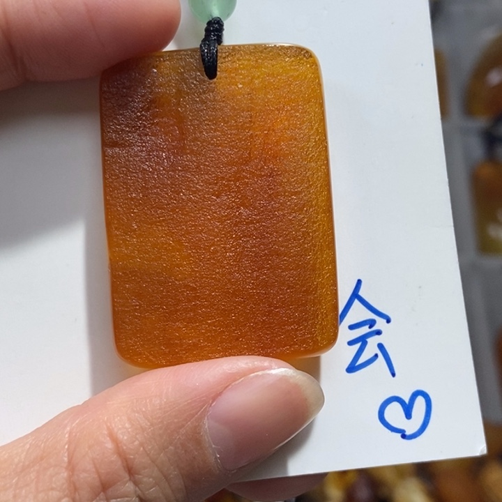 定制琥珀未镶嵌琥珀蜜蜡吊坠项链