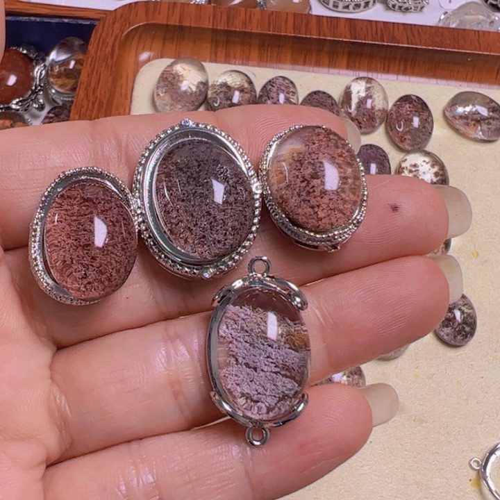 水晶手链银S800镀金镶嵌琳****づ