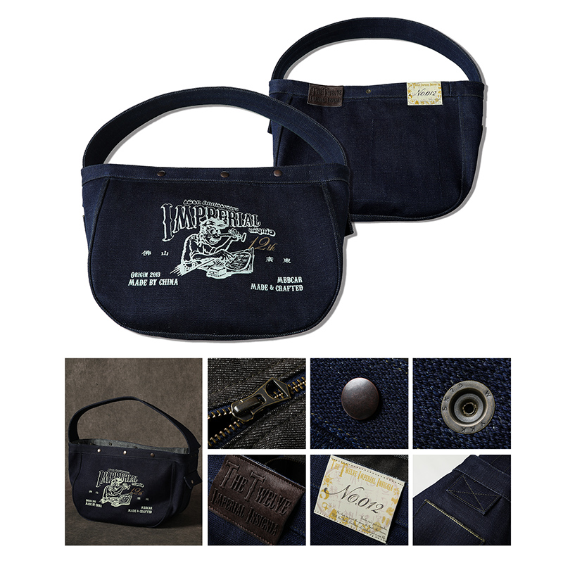 窄幅"十二章纹"12周年限定34OZ原浆拔染重磅机车骑行报童包MBBCAR