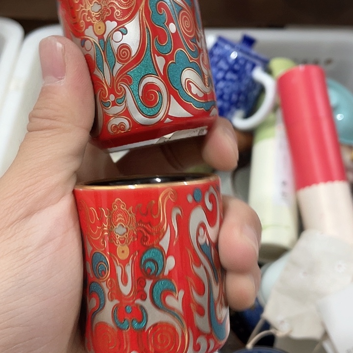 陶瓷茶具全部清清完回家过年