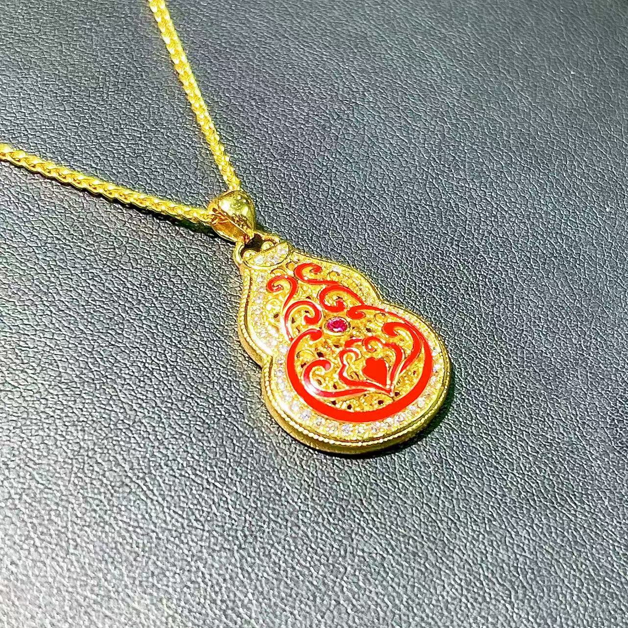 培育红宝石【167】18k精致大气设计款葫芦吊坠（赠链子）【质检发货】