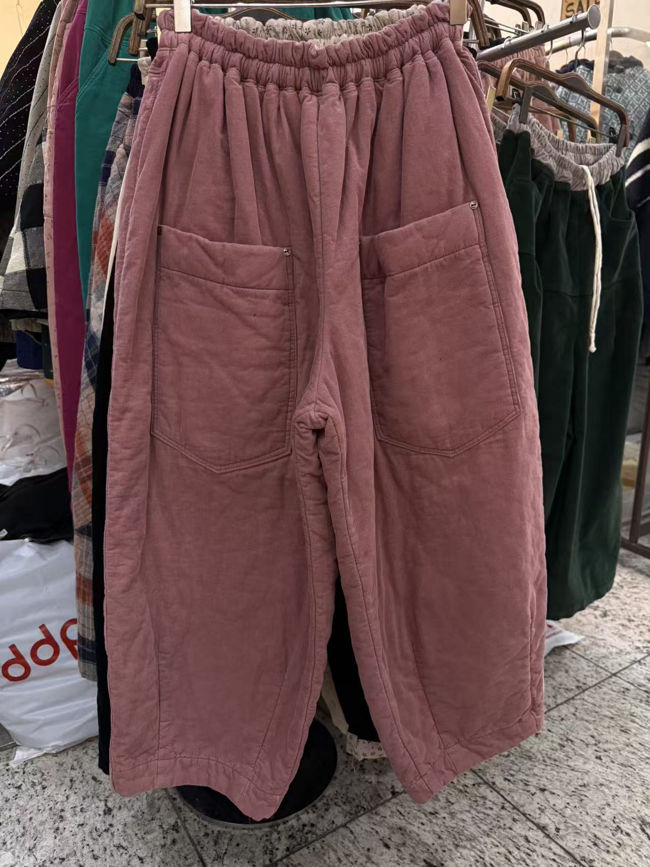  韩国正品不支持退换/蓝棉/条绒棉裤/1217