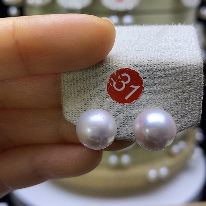 淡水珍珠耳饰银S925镶嵌坚***由