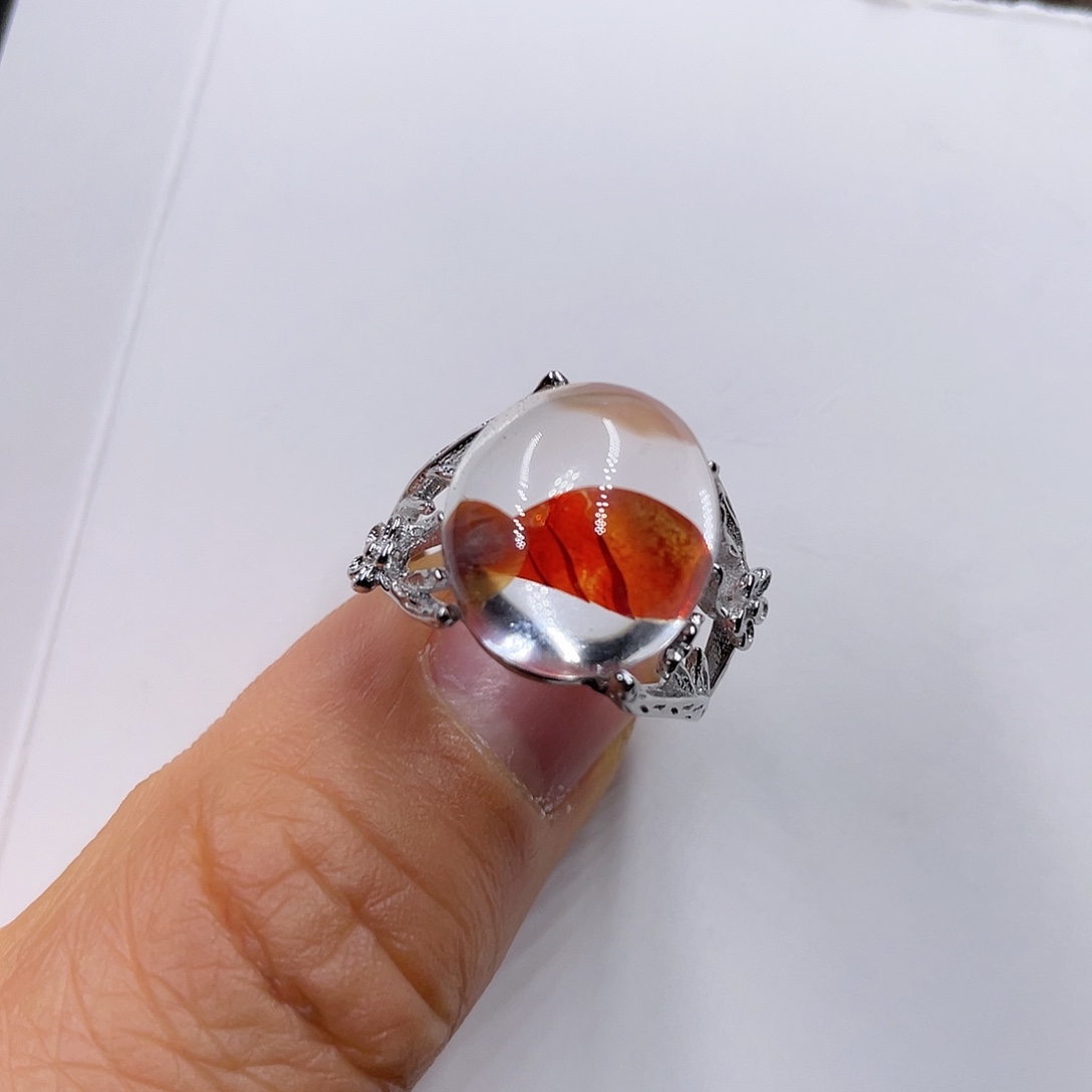 【闪购商品】水晶戒指银S925镶嵌戒指