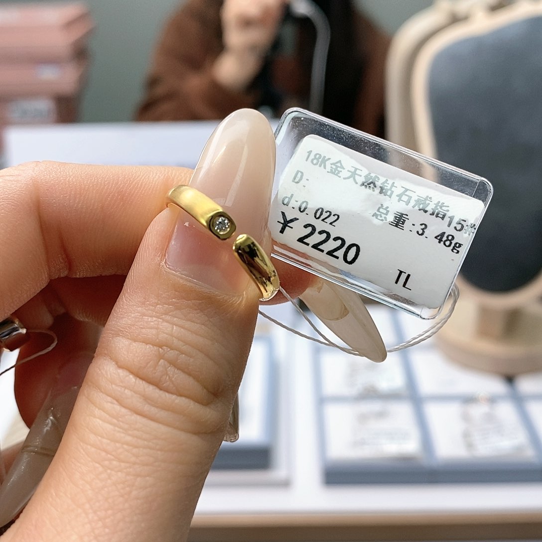 钻石戒指/指环18K金镶嵌