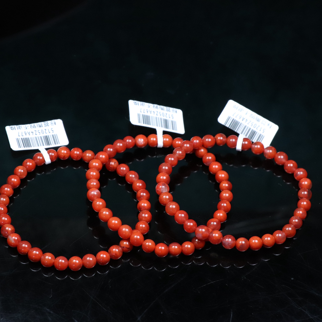 1原矿无优化南红瓦西玫红火焰纹单圈5mm左右多样性发一串不保无裂