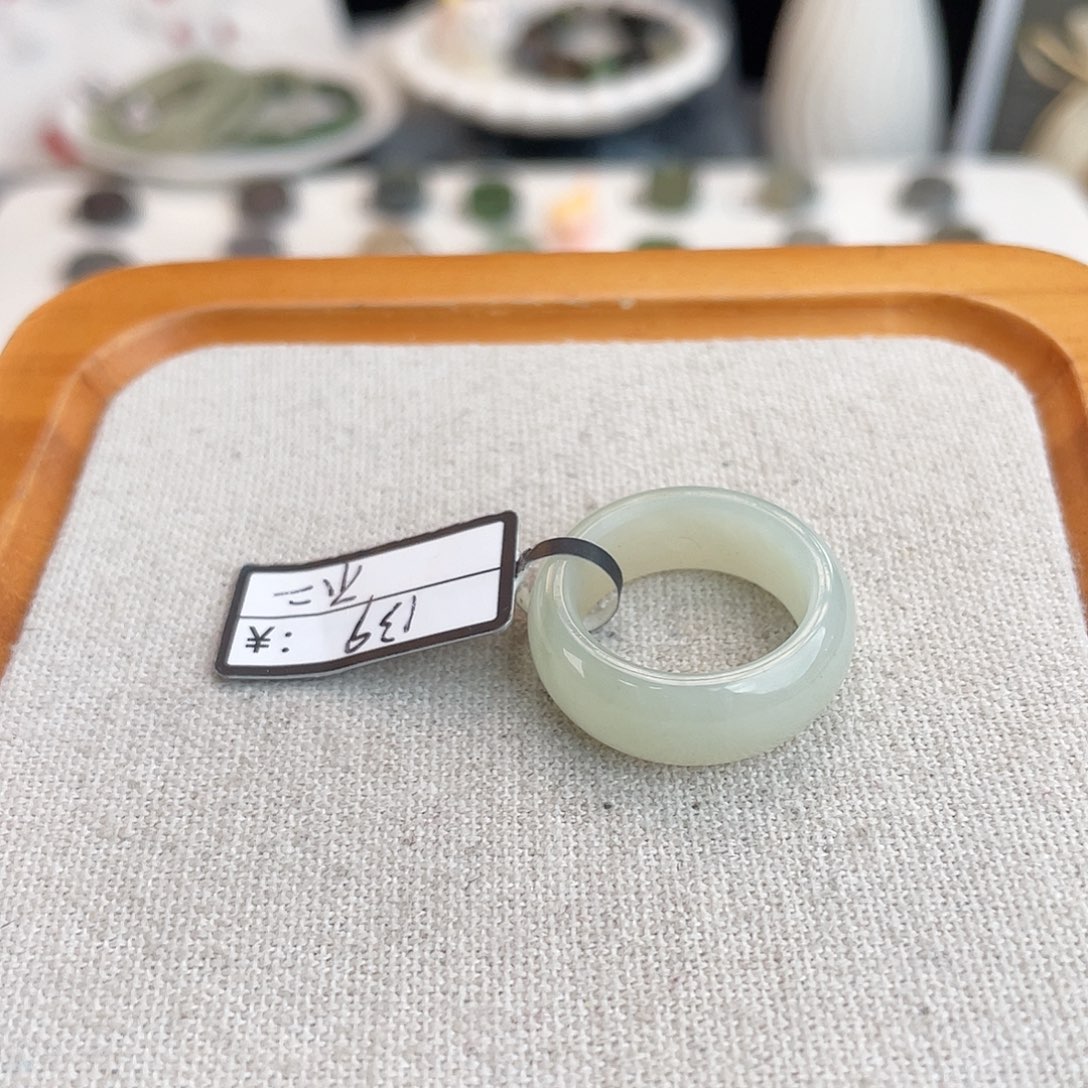 和田玉未镶嵌戒指U7浅晴水直切18不退换