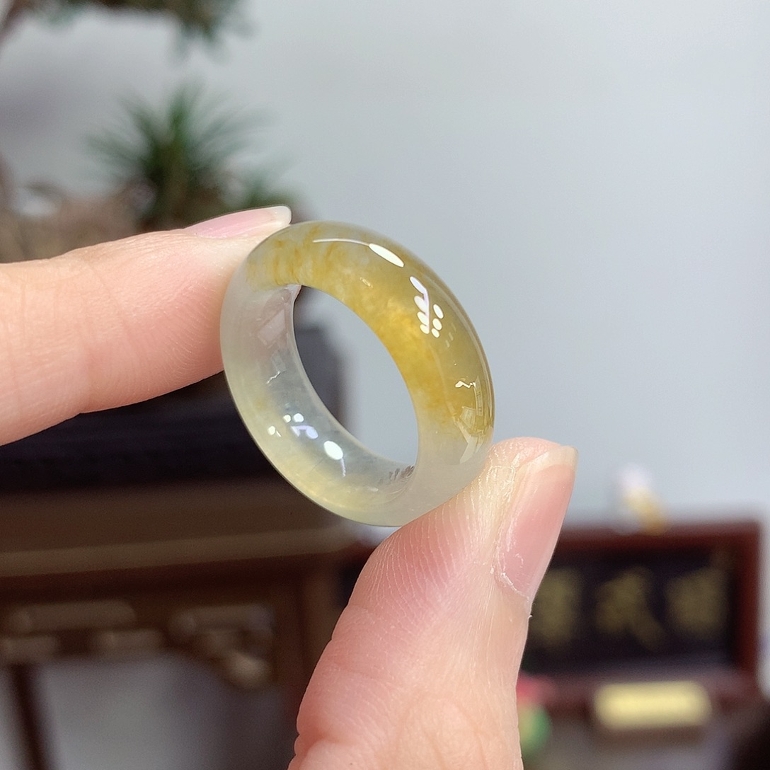 翡翠未镶嵌戒指13-14号