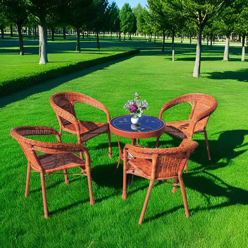 阳台休闲椅子藤椅凳子靠背扶手家用80岁老人椅庭院工厂手工编织椅