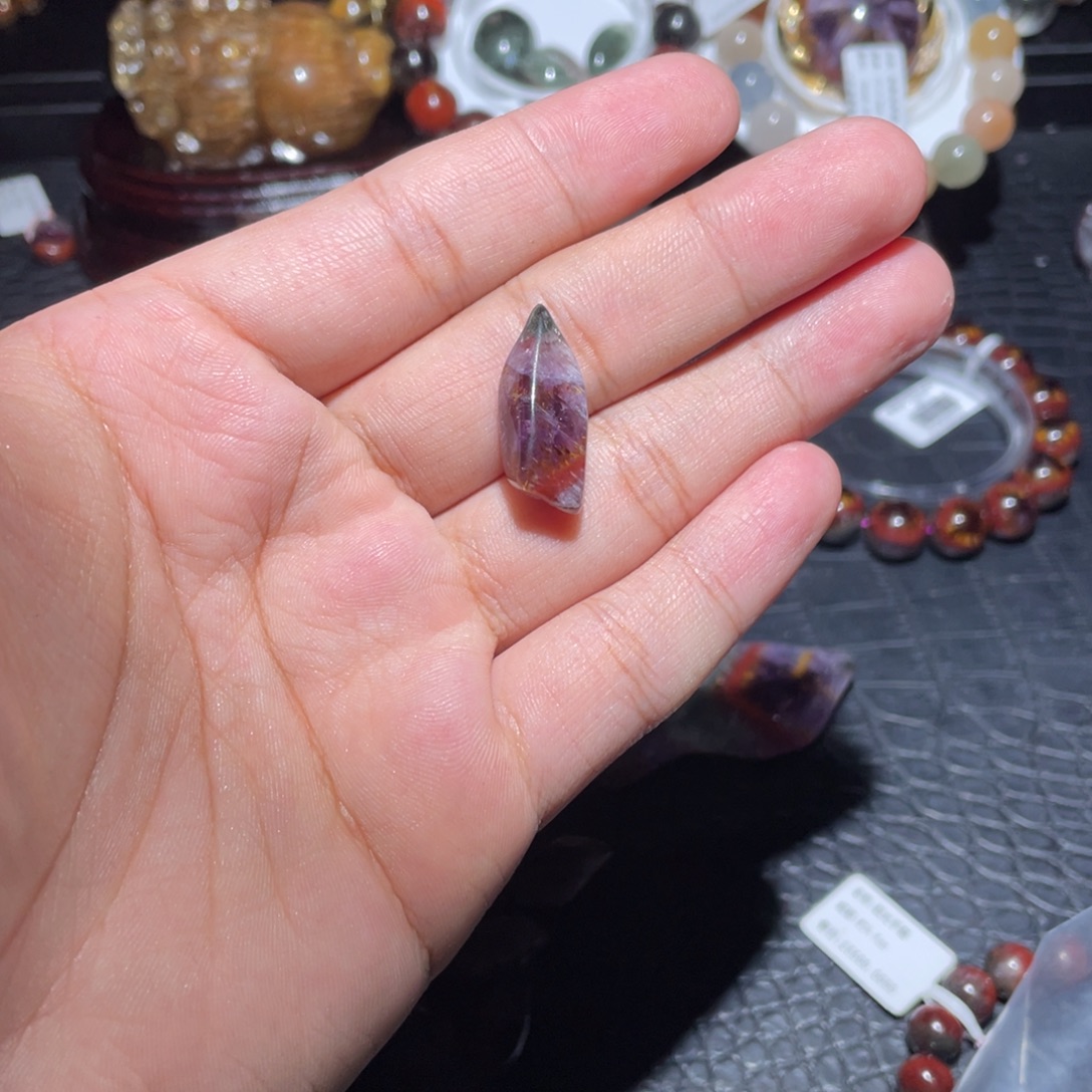 花***昙未镶嵌颈饰水晶极光23原石吊坠