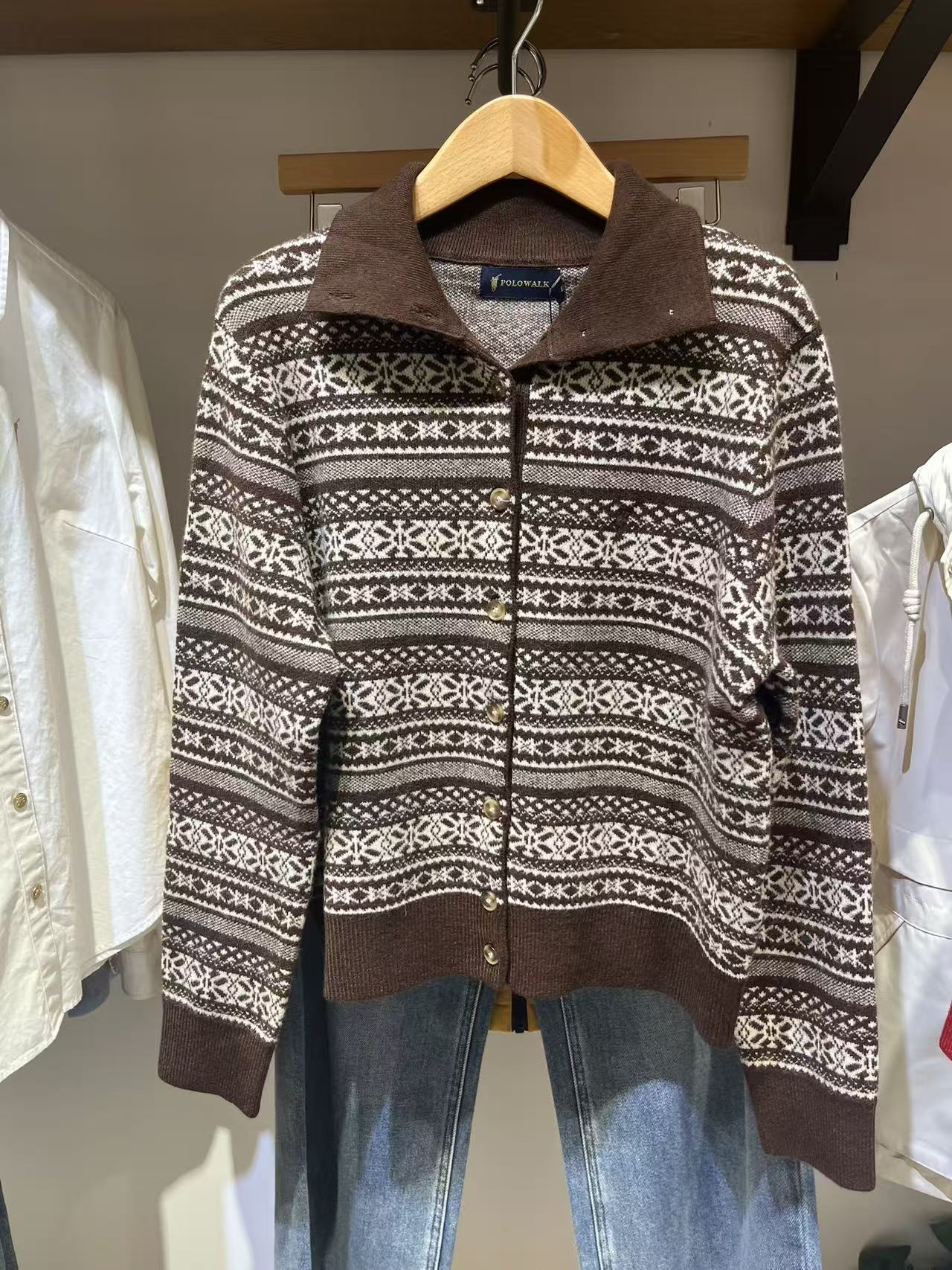 POLOWALK25年女式秋冬新款费尔岛针织衫