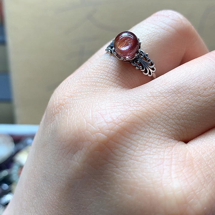 水晶水晶戒指银S925镶嵌