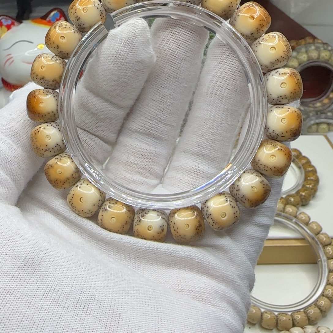 児***戲手串星月菩提瓷白大眼睛11.5×10.5一朵果