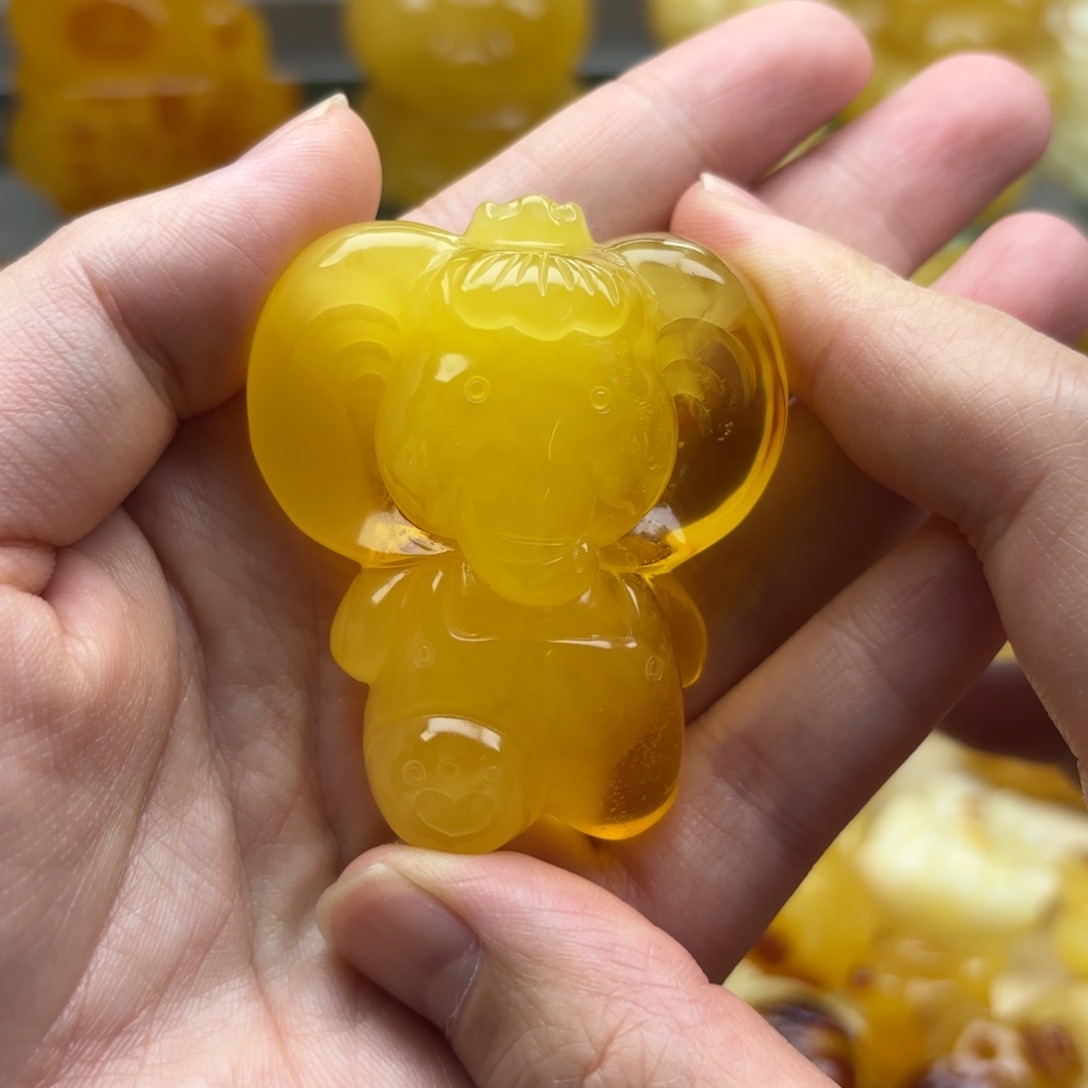 蜜蜡裸石未镶嵌蜜蜡吊坠打孔不退换