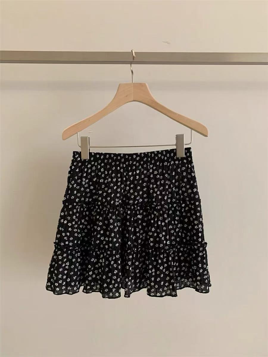 韩系夏季百搭碎花半身裙