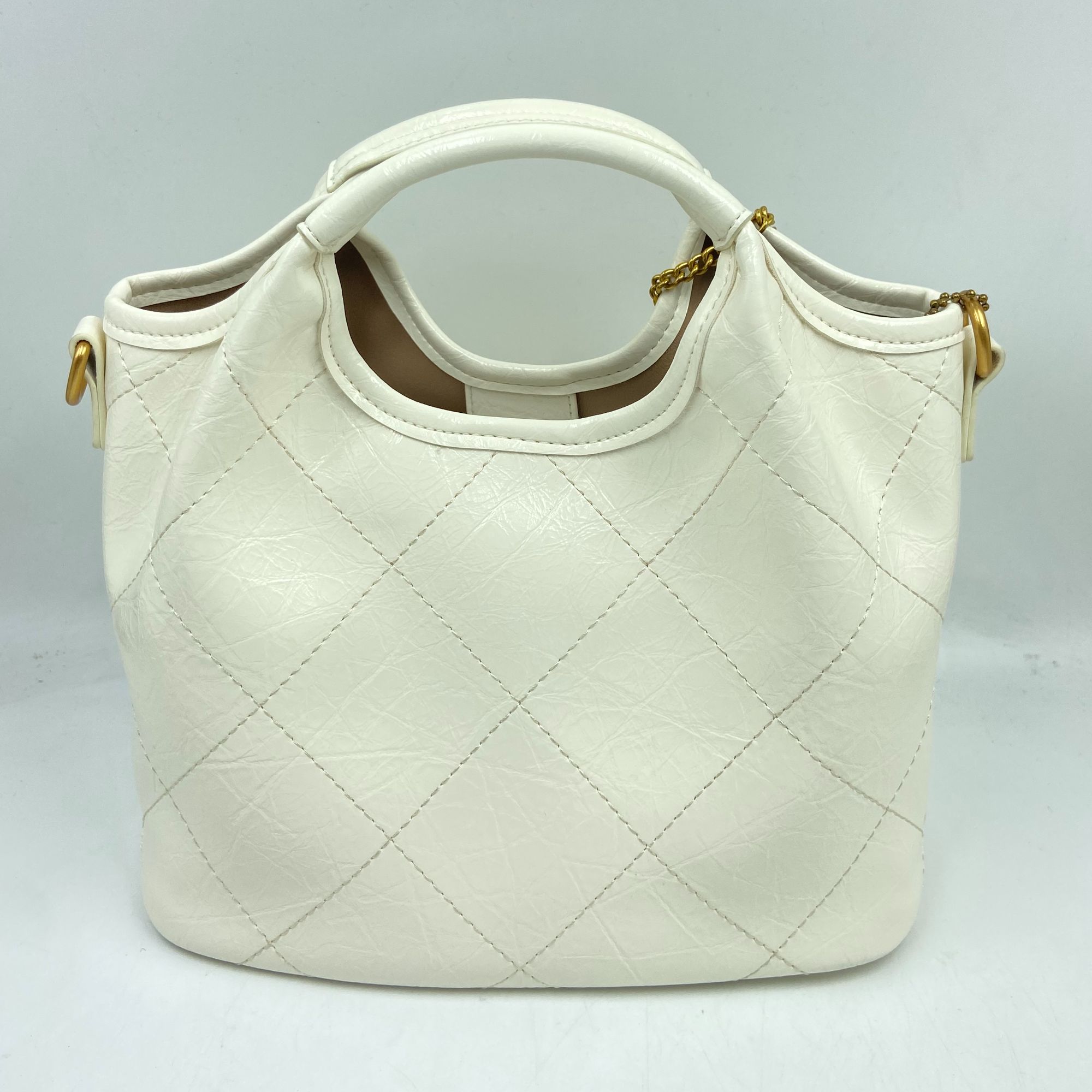 LQ-WITH-QUEEN真皮女包风小菜包白色-大 0632