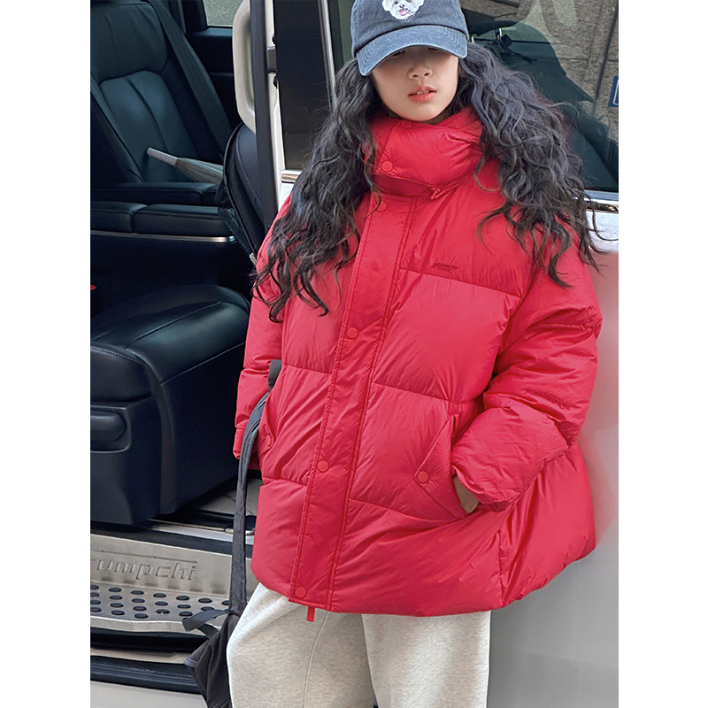 K27896反季清仓孙小美KIDS女童羽绒服冬装儿童连帽外套女大童红色