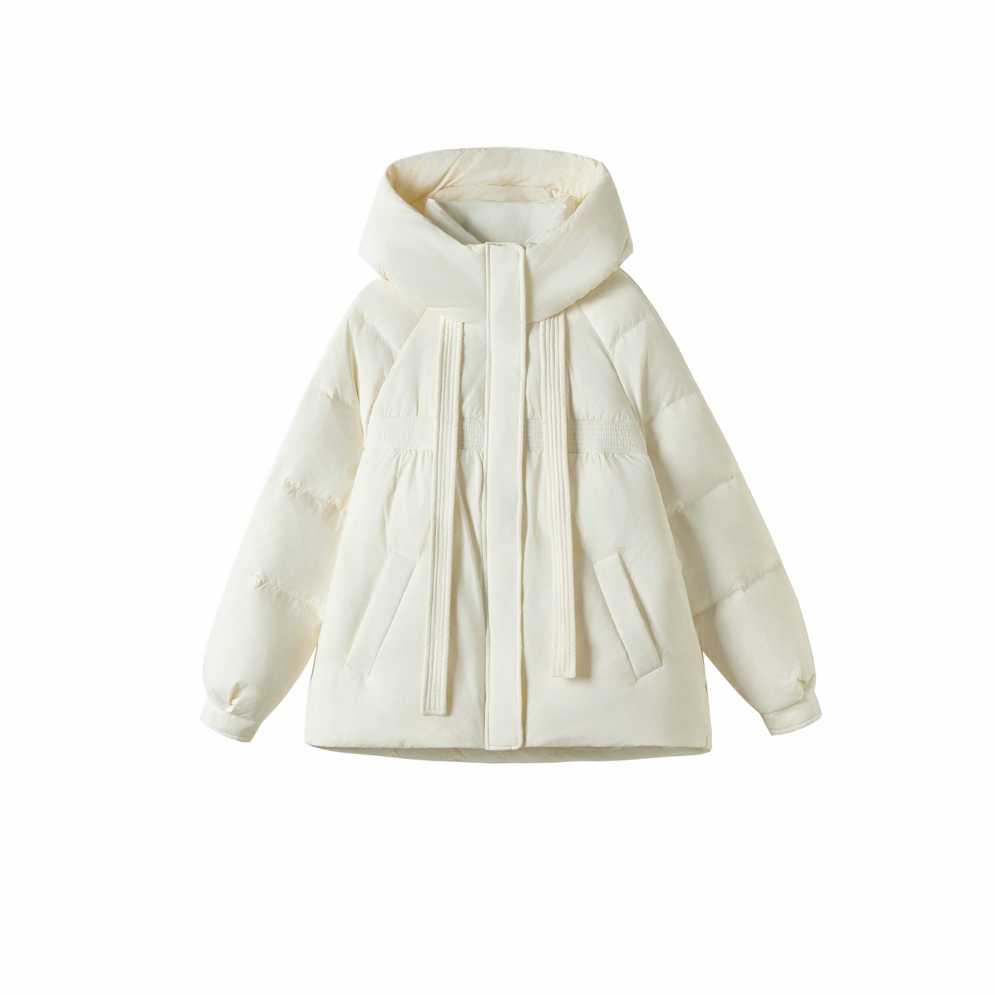 新款冬季时尚小众飘带设计感气质百搭羽绒服