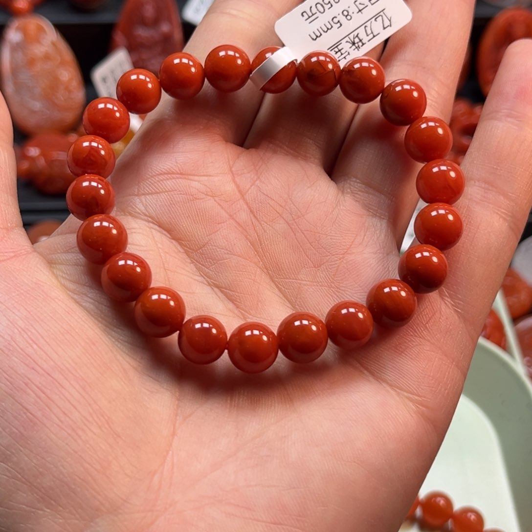南红玛瑙手串8.5未镶嵌红*阳