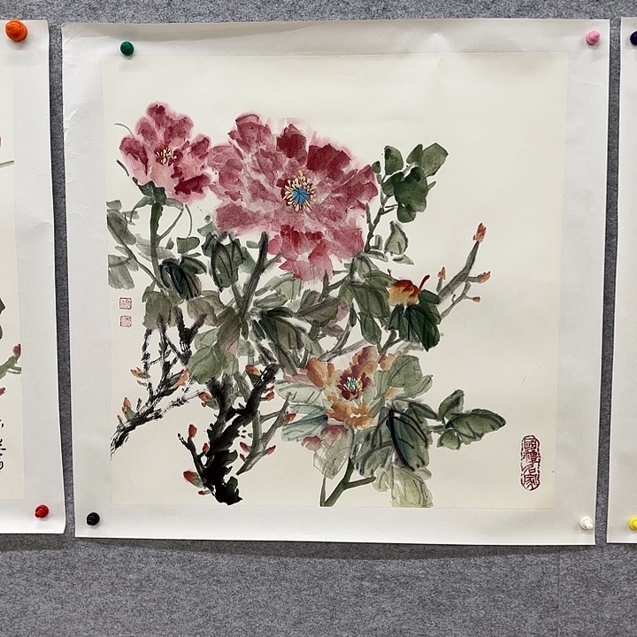 国画花鸟的翅膀是白色和70.70