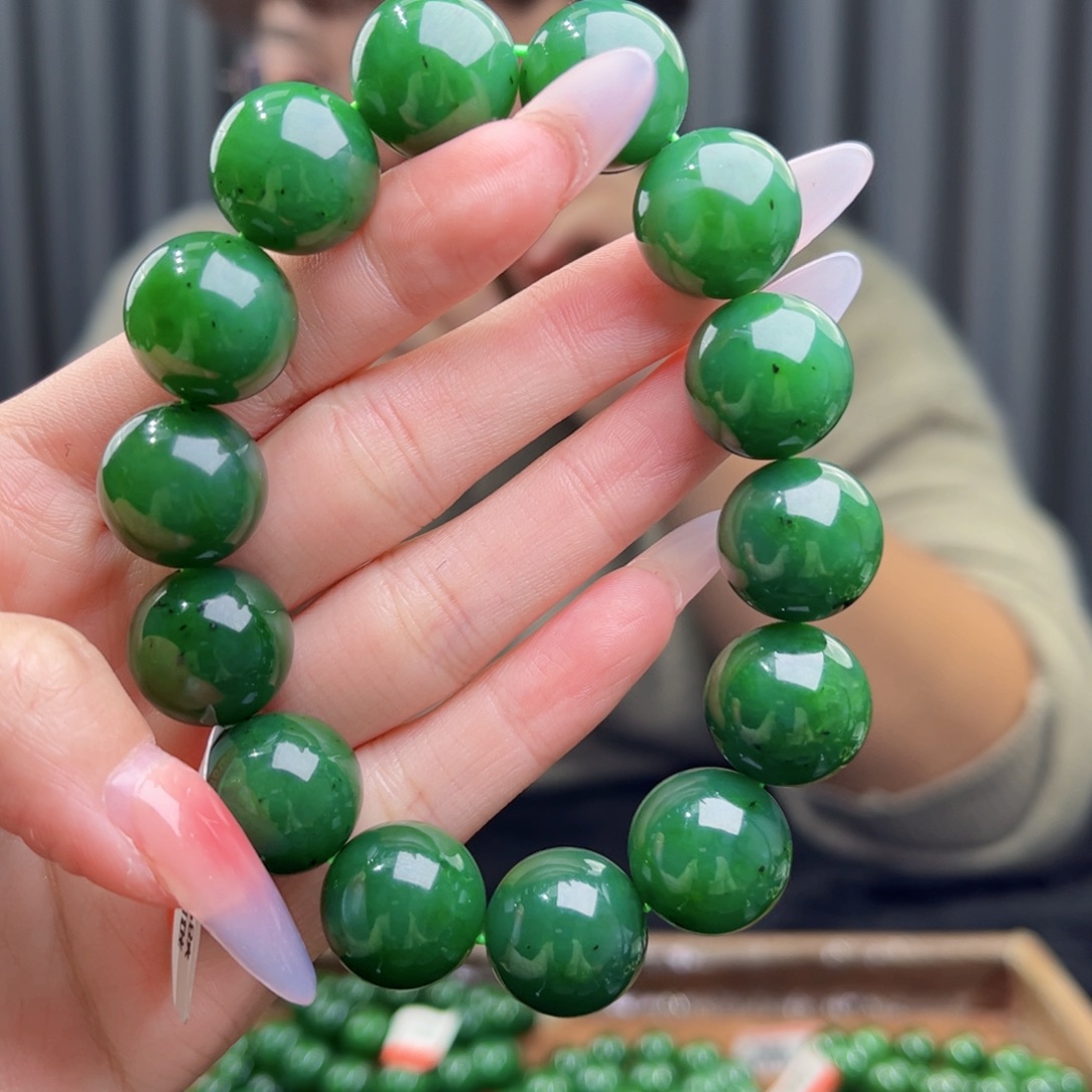 和田玉未镶嵌手链天然和田玉俄碧16