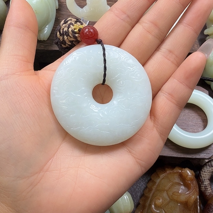 和田玉未镶嵌挂件平**生