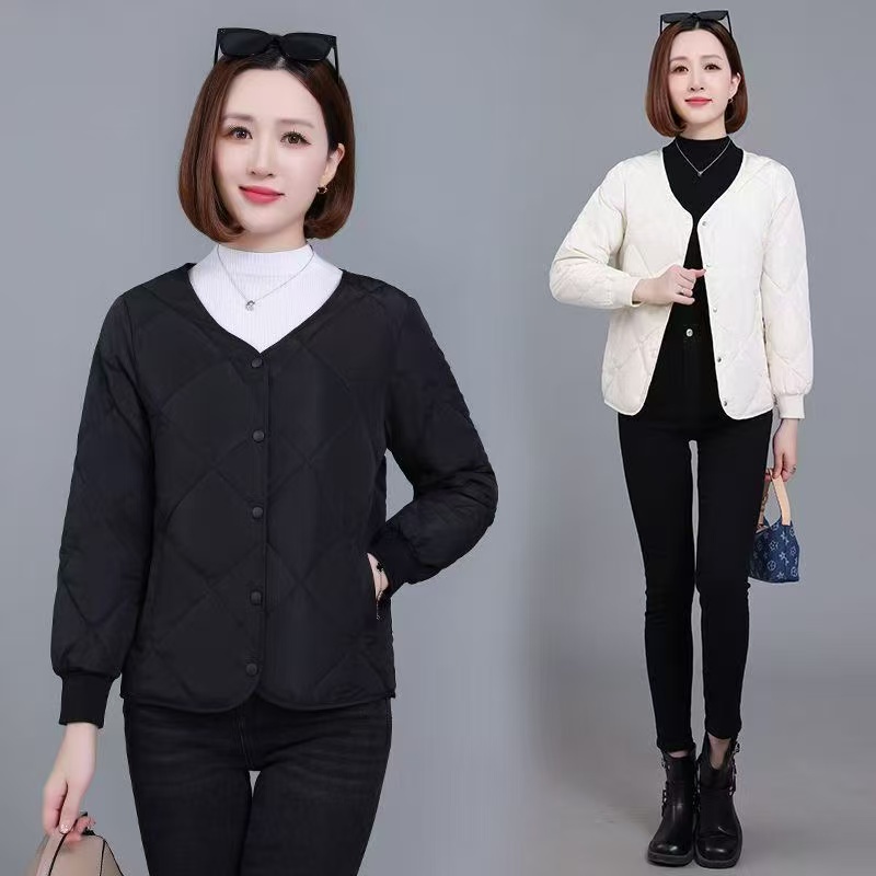 【超轻棉服】冬季菱格厚款宽松女长袖短款棉服棉衣韩版保暖冬季大码