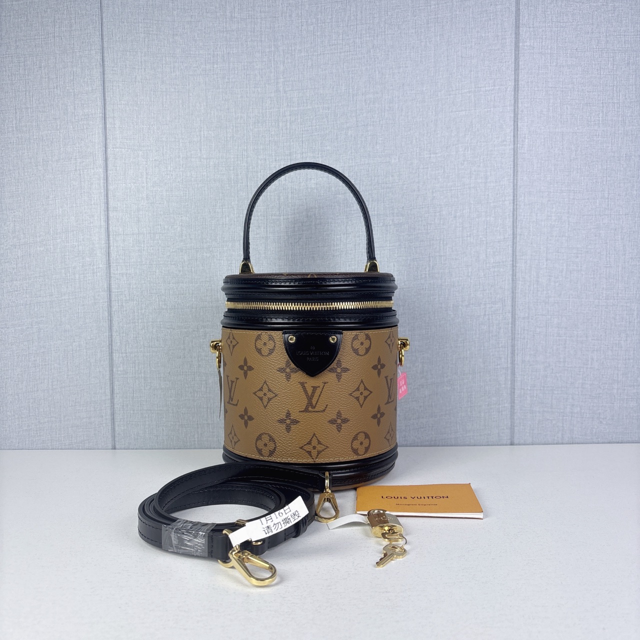 99新 LOUIS VUITTON PARIS Cannes 发财桶 芯片款圆筒包