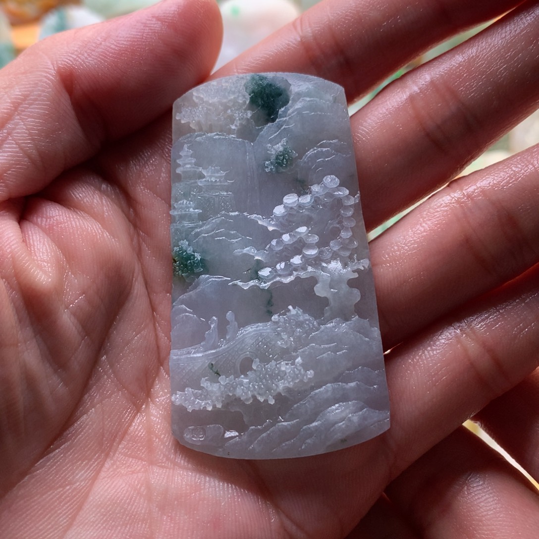 定制翡翠未镶嵌山水