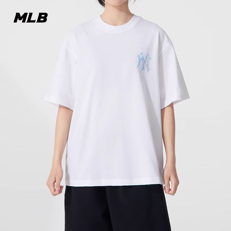 MLB男女情侣款凉感波普百搭老花运动休闲T恤2025夏季新款短袖上衣