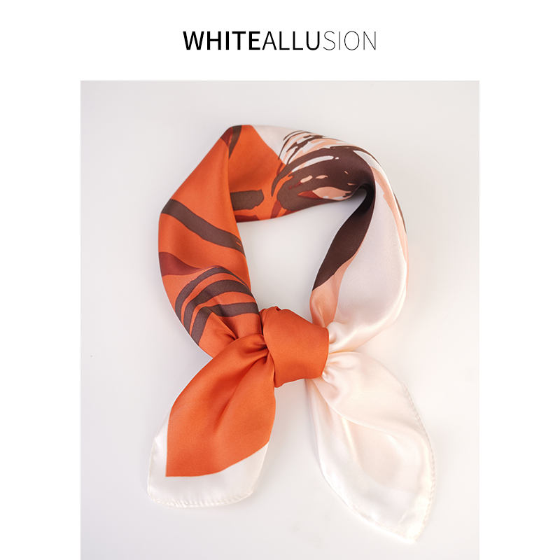 素典【文艺丝巾】文艺清新小方丝巾头巾印花护脖美观领巾3929