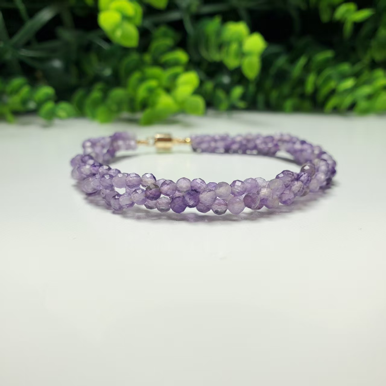 P220【赵小姐】【紫气东来】紫水晶小米珠S925银单圈手链多样式发其一