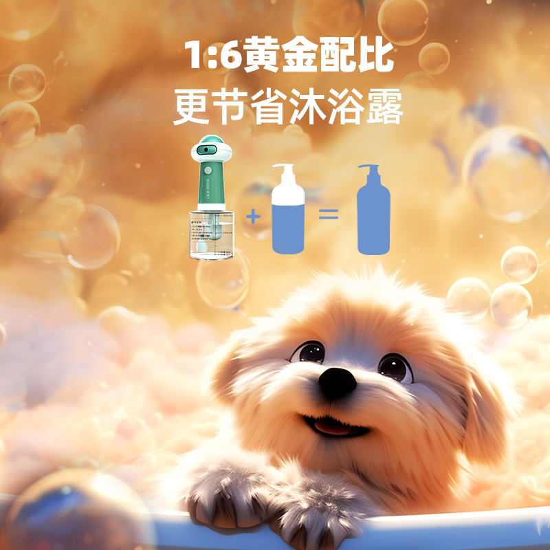 泡泡机狗狗洗澡起泡器电动打泡机洗浴香波宠物沐浴露稀释