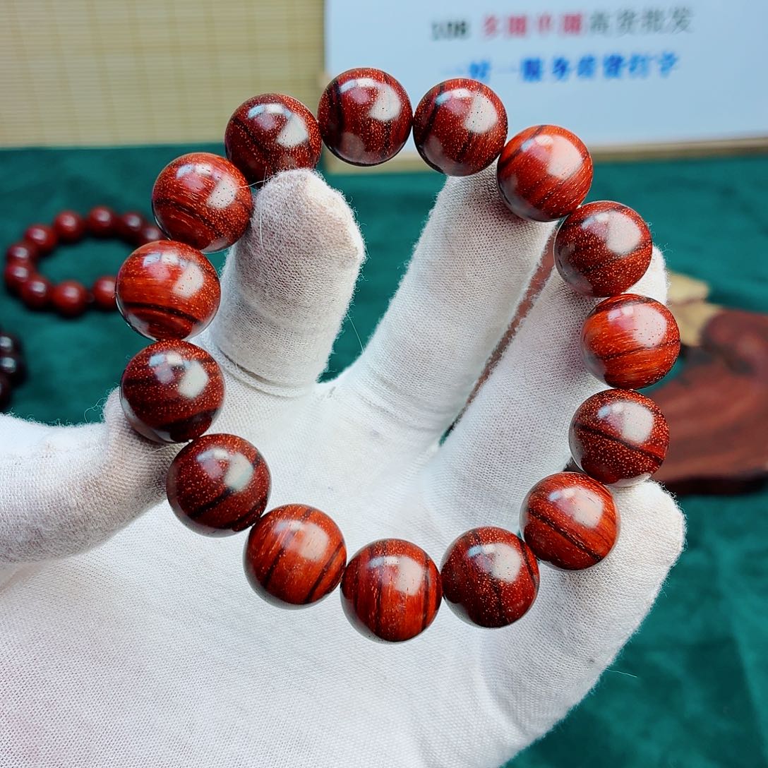 檀香紫檀（小叶紫檀）手串/手链15横纹虎皮原汁原味