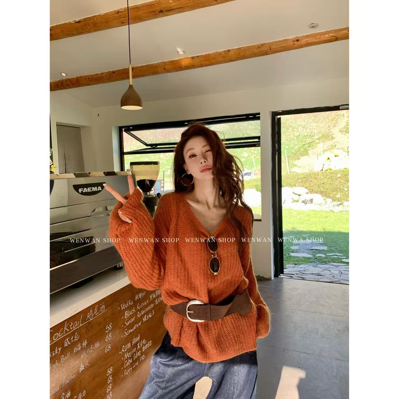 【橘子晚霞】橘色宽松慵懒风秋季休闲高级感毛衣
