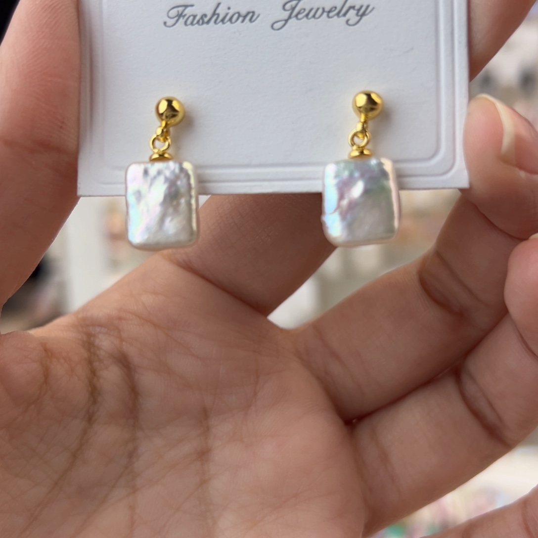 淡水珍珠耳饰银S925镶嵌