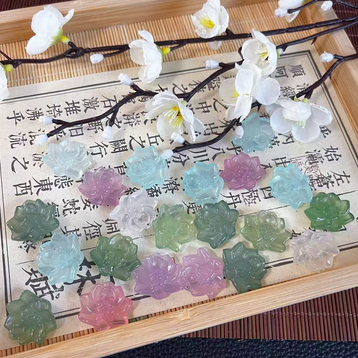 天然玛瑙玉髓莲花吊坠好运连连精美玉石锁骨吊坠项链女款国风饰品