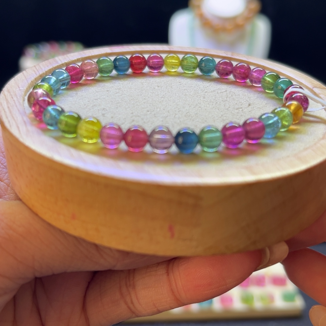 碧玺未镶嵌手镯色标5.6mm