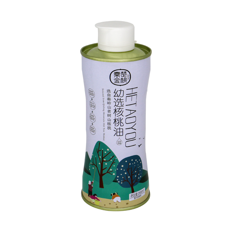 陕西秦岭商洛秦楚金桃老树核桃 核桃油 罐装