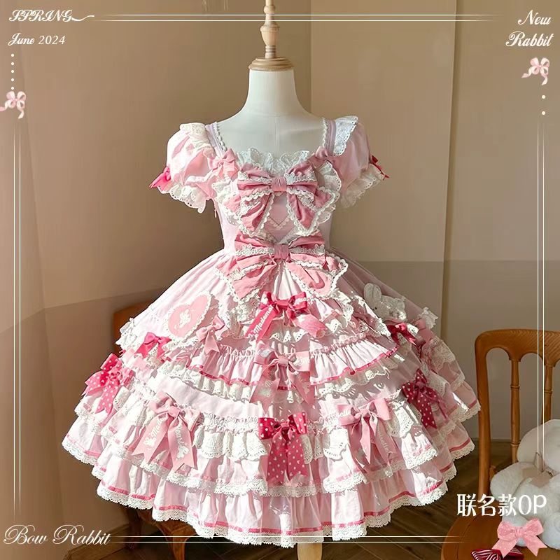 花与珍珠匣西溪门店蝴蝶结小兔原创Lolita设计花与珍珠匣