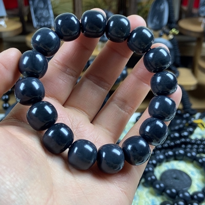 和田玉未镶嵌手串卡14老型灰调