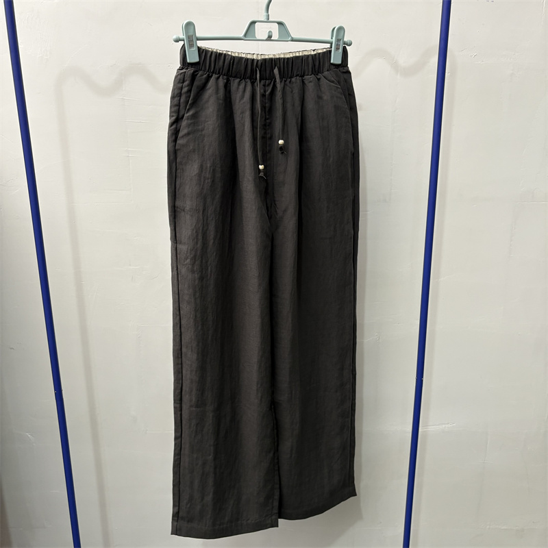 【长裤】夏季凉感亚麻直筒裤天丝透气休闲女裤6526