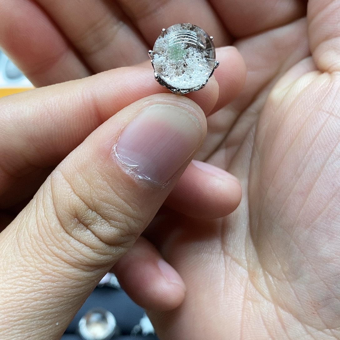 A****银S925镶嵌水晶戒指活口