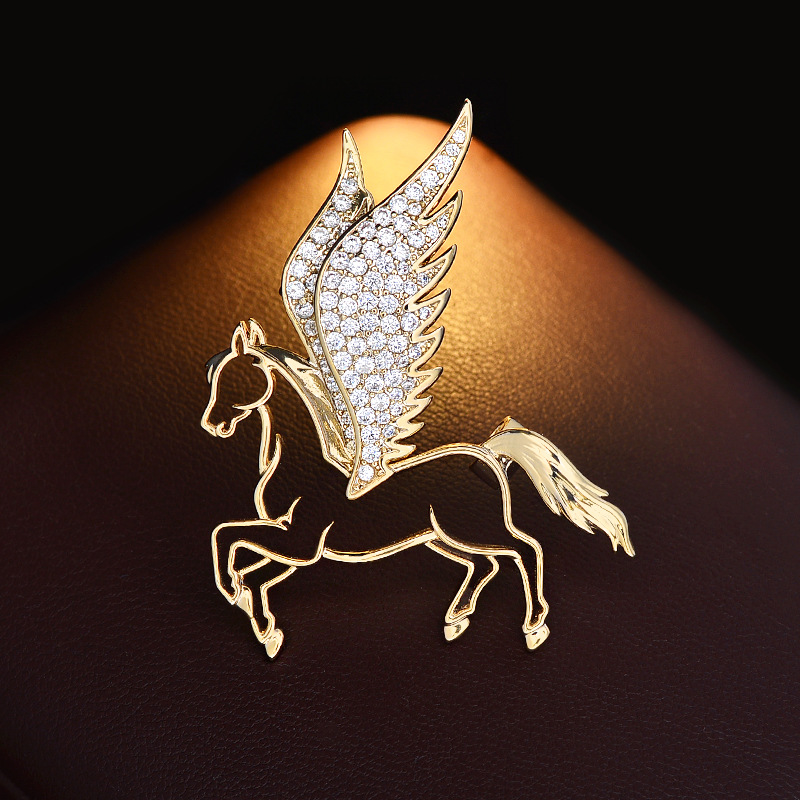 铜合金胸针 马年生肖【飞天马】高档胸针轻奢男女奢华优雅提升气质