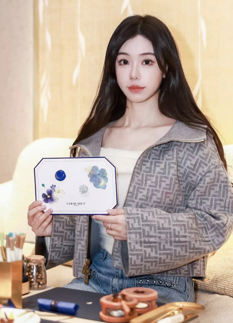 全新未使用 FENDI/芬迪  cc一八六 羊毛 老花满印双面穿外套 38码