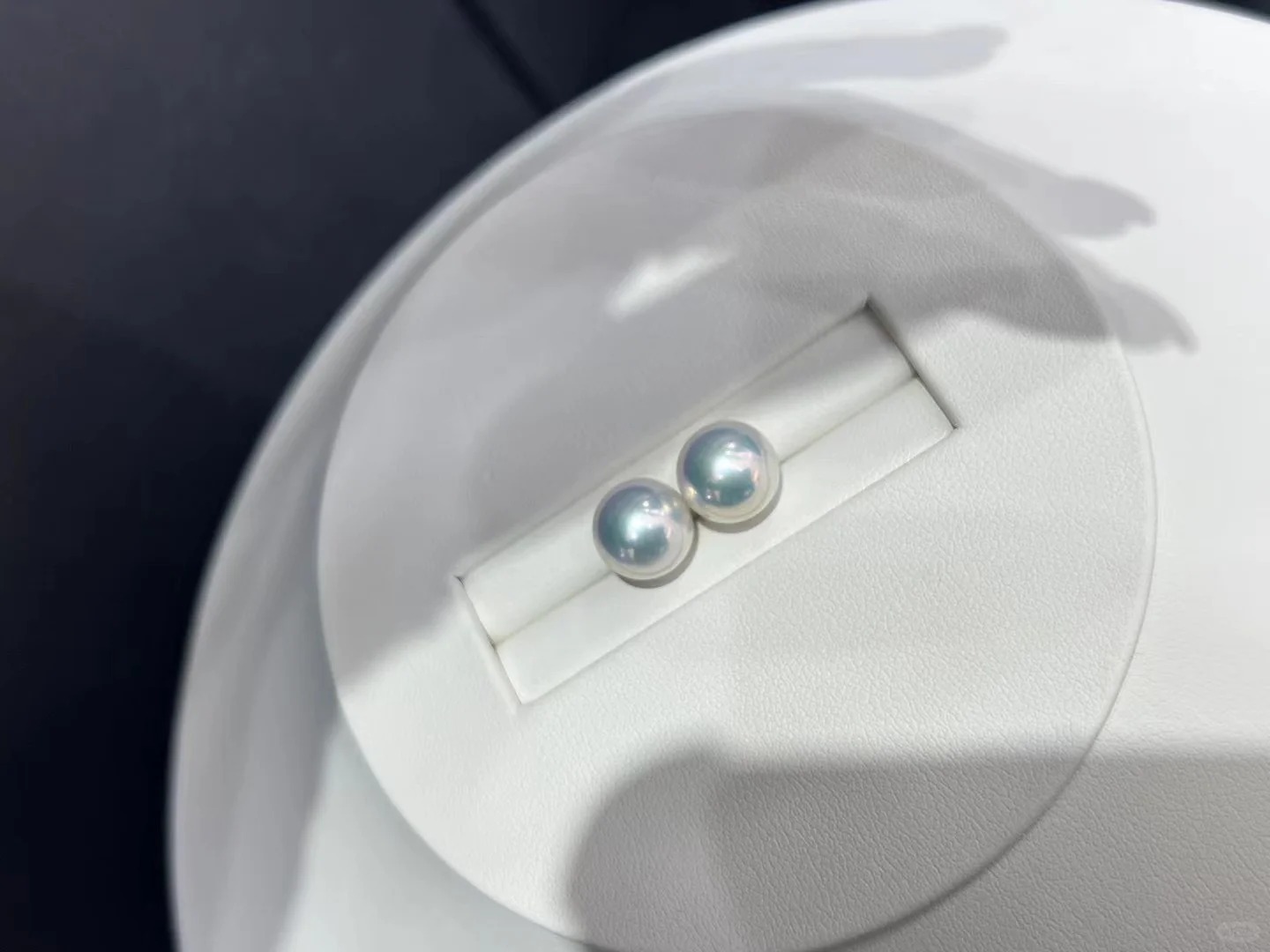 9-10mm  空姐素钉正圆 极光几乎无暇 时尚百搭s925银！