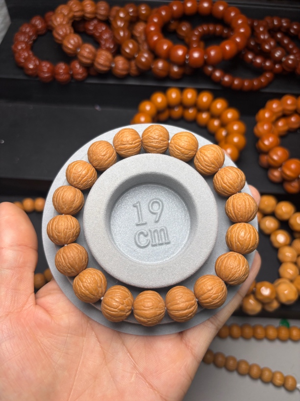 猴头核桃，无修无动刀，原皮小凤羽 手串 14+