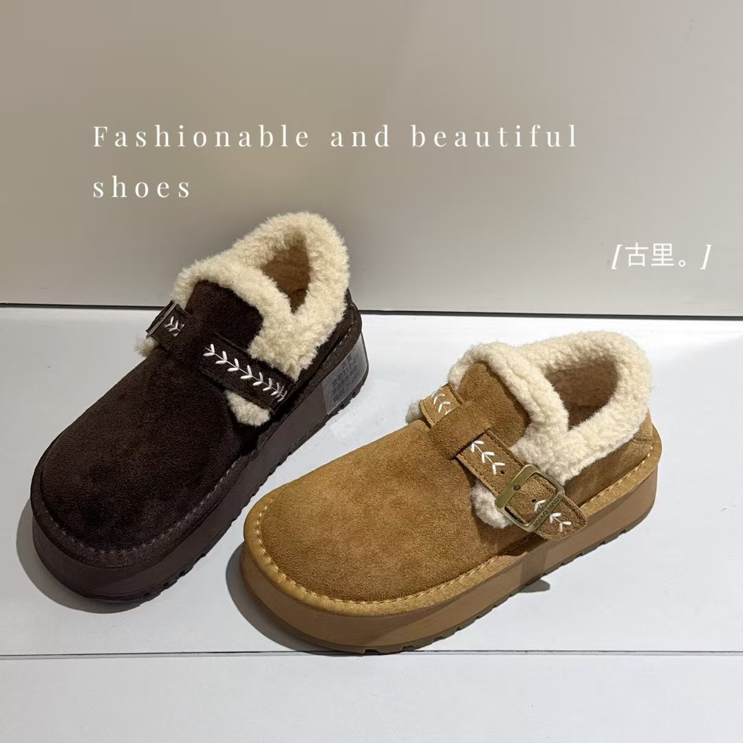 诗涵家 4厘米加绒博肯棉鞋117-61