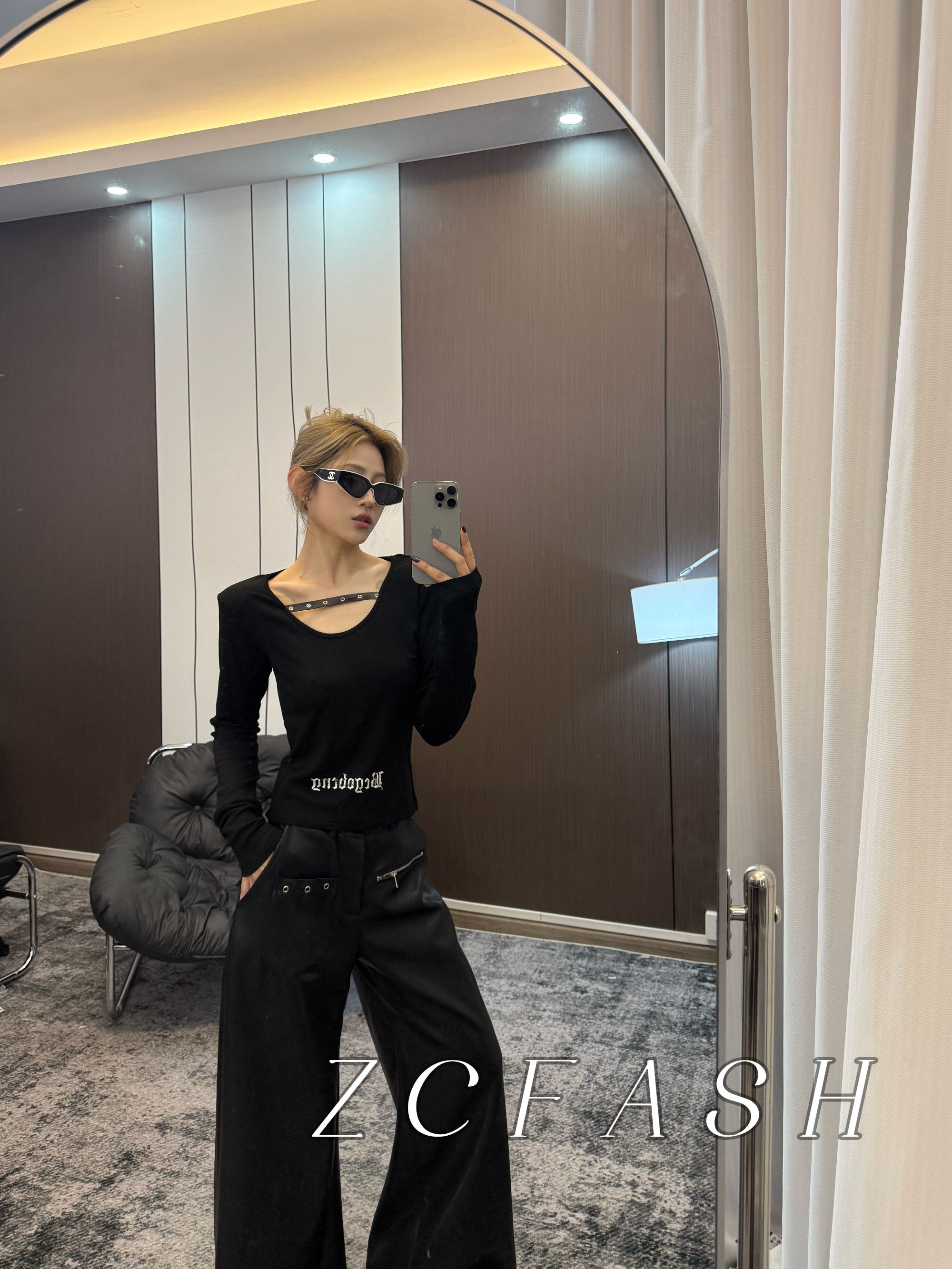 ZC-小众设计秋冬磨毛打底上衣