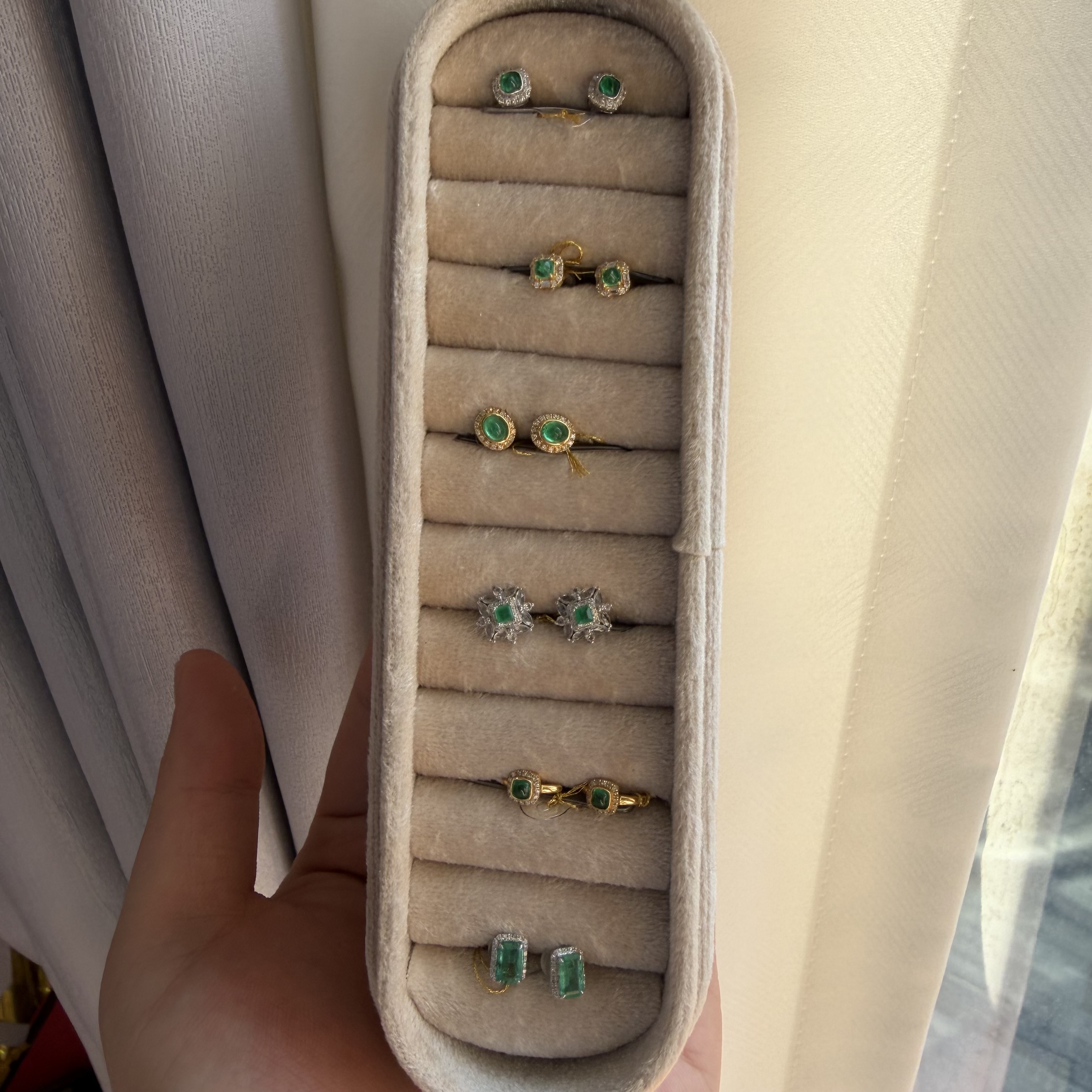 【一菲臻选】祖母绿耳饰-18K金-LJ07-多样性发其一|BZM4